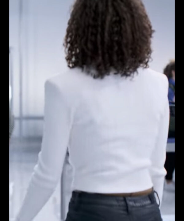 Abby Lift 2024 White Wool Cropped Jacket