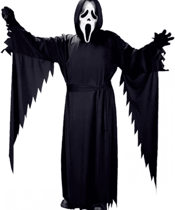 Scream Ghost Hooded Costume With Free Mask & Gloves