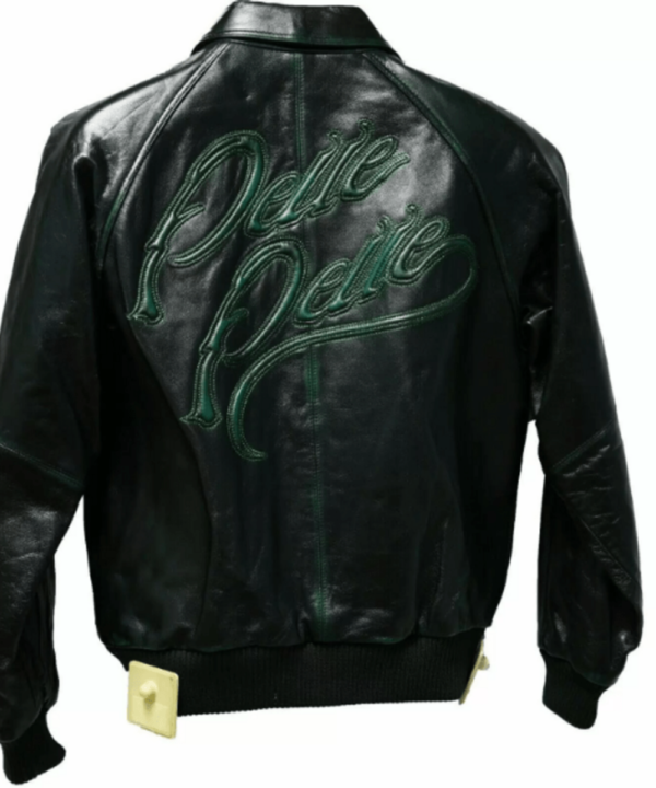 Black Green Pelle Pelle Leather Jacket