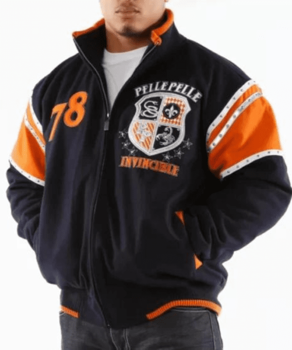 Navy Orange Pelle Pelle Invincible Wool Jacket