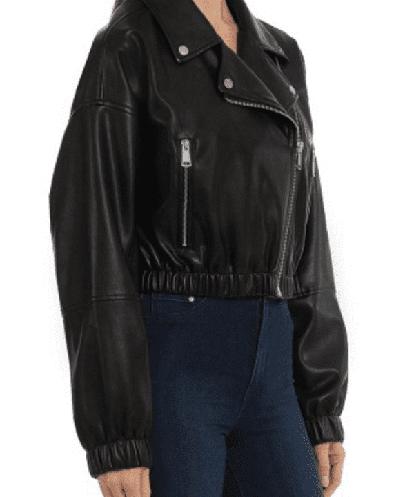 Crop Oversize Faux Leather Moto Jacket