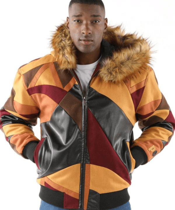 Abstract Pattern Woolen Pelle Pelle Jacket