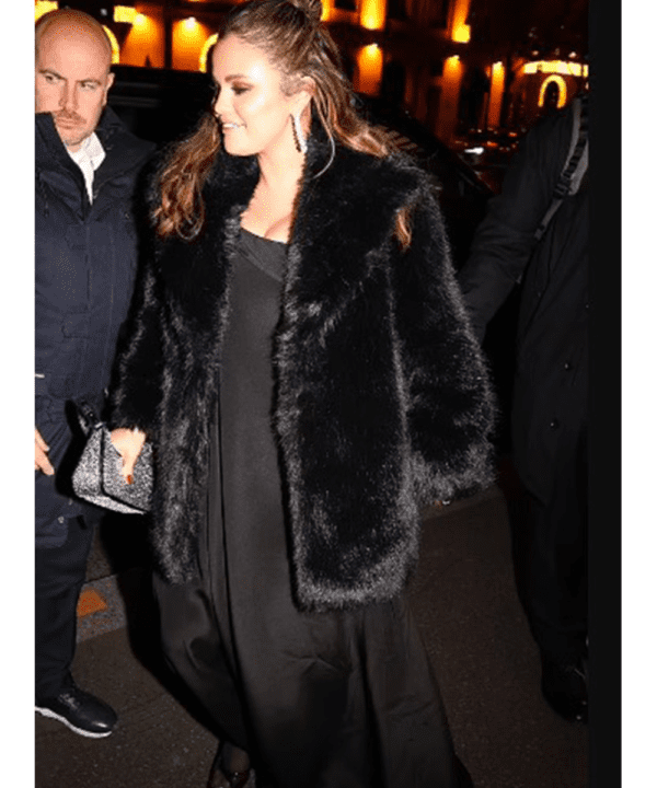 Selena Gomez Wedding Paris Black Fur Coat