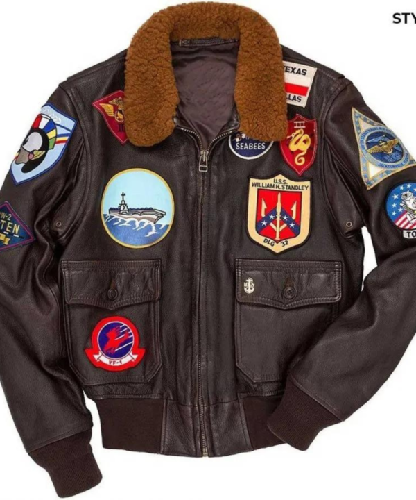 Tom Cruise Top Gun Men Fighter Jet Pilot Bomber Leather Jacket