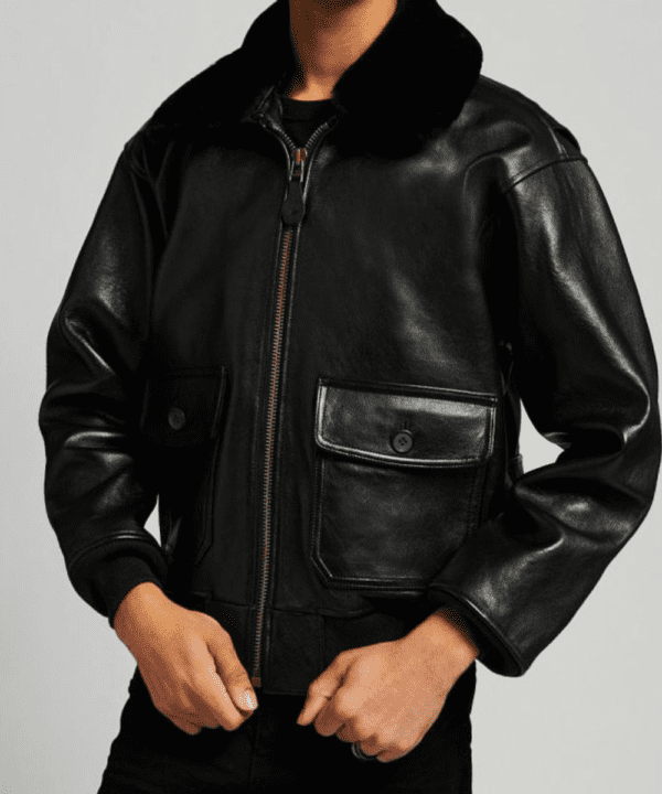 Black Leather Flight Jacket