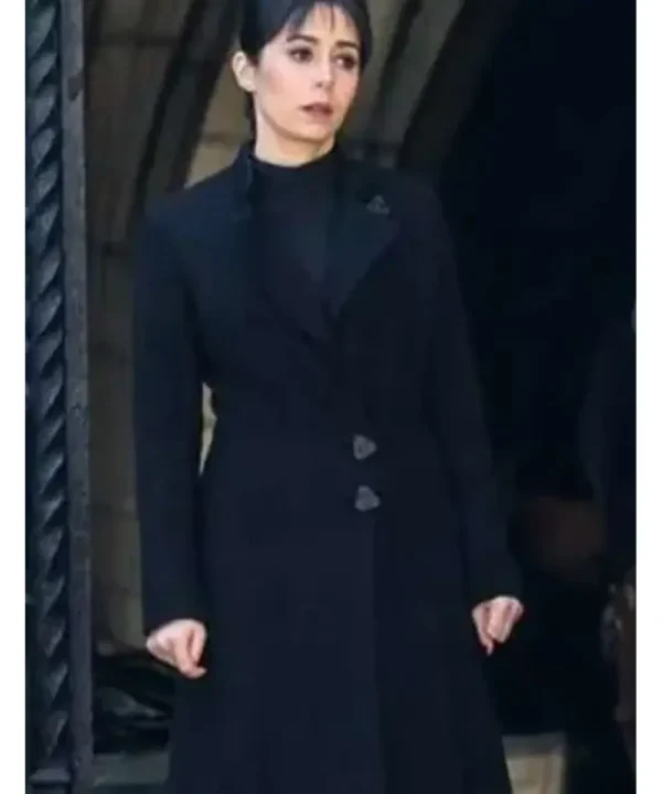 The Penguin 2024 Sofia Falcone Black Wool Coat