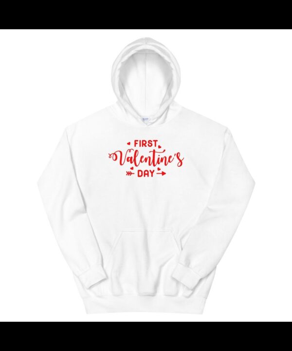 First Valentine’s Day White Hoodie