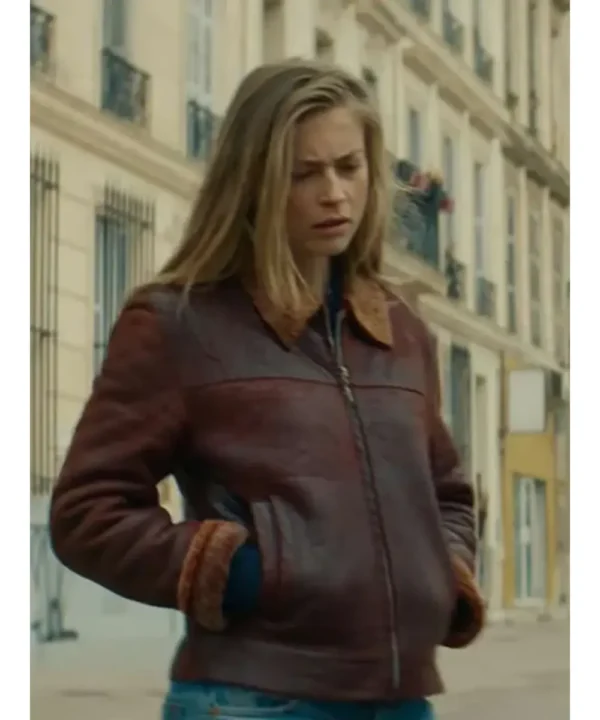 Alice Vidal Blood Coast Maroon Leather Jacket