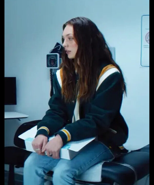 Fitting In 2024 Maddie Ziegler Green Varsity Jacket