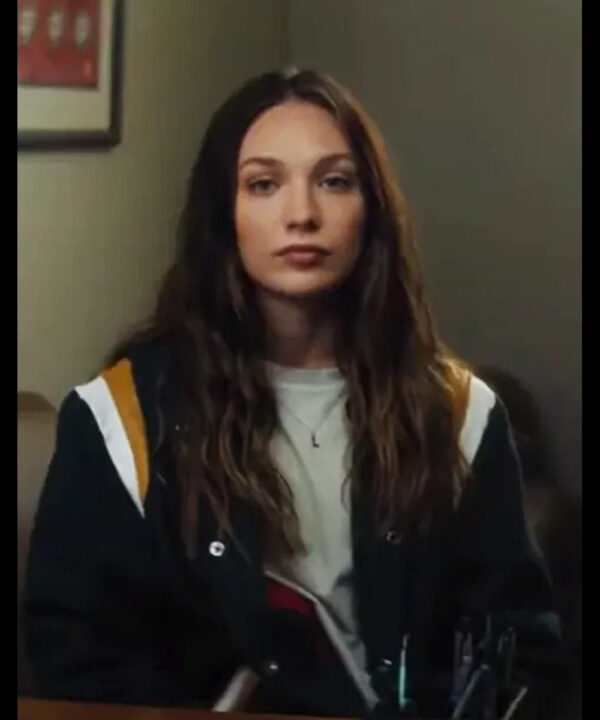 Fitting In 2024 Maddie Ziegler Green Varsity Jacket