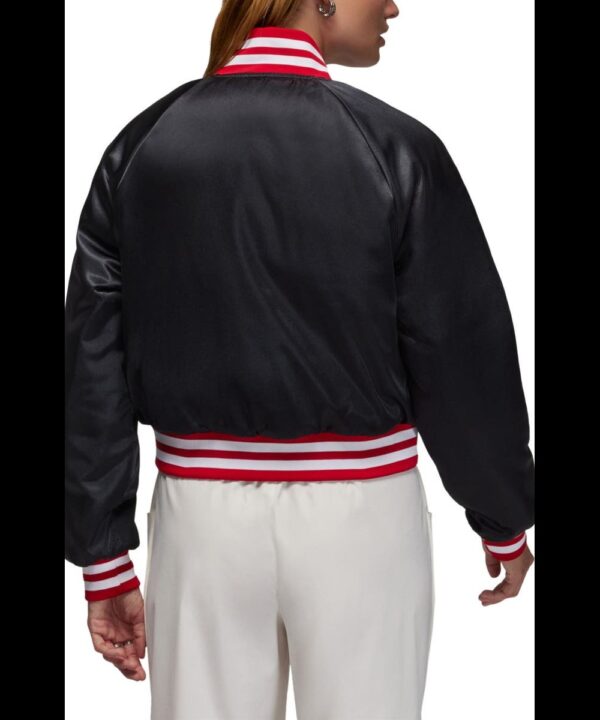 MJ Black Satin Varsity Jacket