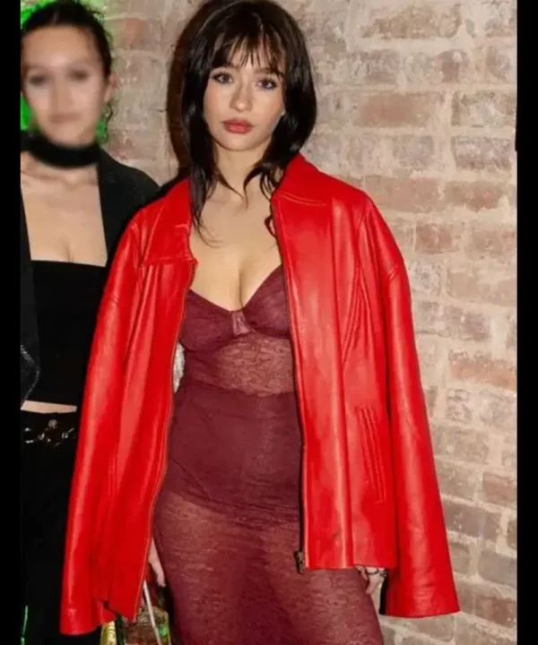 Masters Of The Air 2024 Malina Weissman Red Leather Jacket