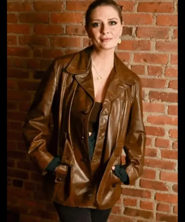 Masters Of The Air Mischa Barton Premiere Brown Leather Jacket