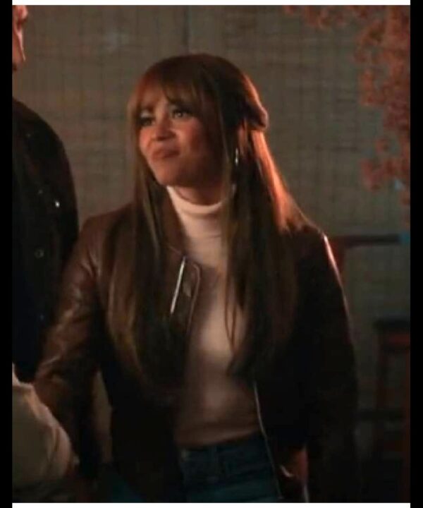 Wild Cards 2024 Vanessa Morgan Brown Leather Jacket