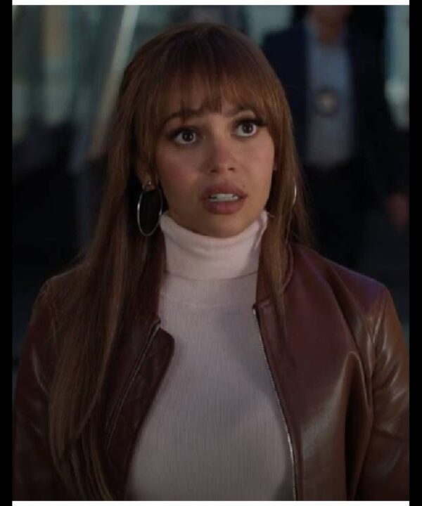 Wild Cards 2024 Vanessa Morgan Brown Leather Jacket