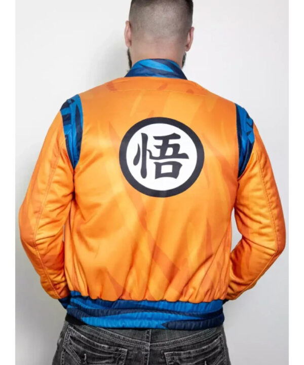 Mens Goku Anime Orange Bomber Jacket
