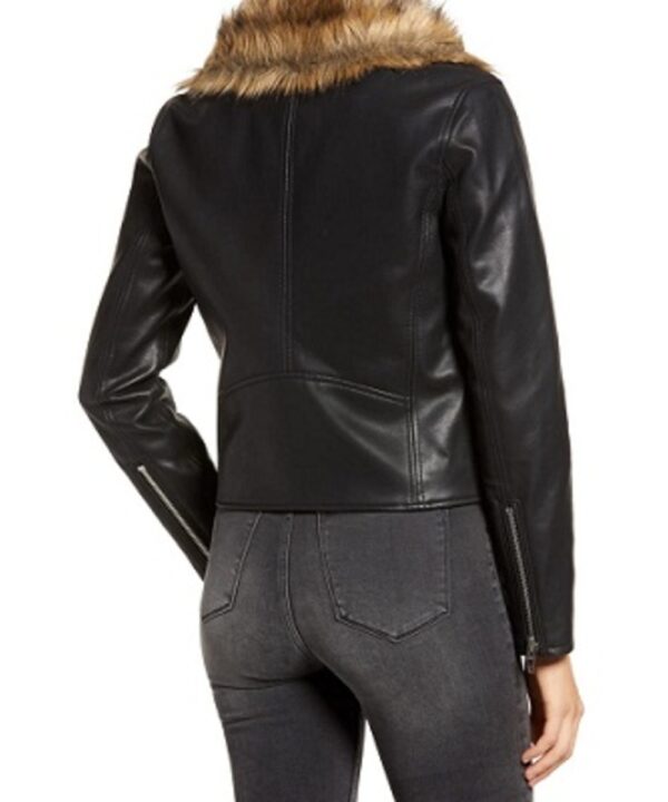 Cropped Faux Leather Moto Jacket