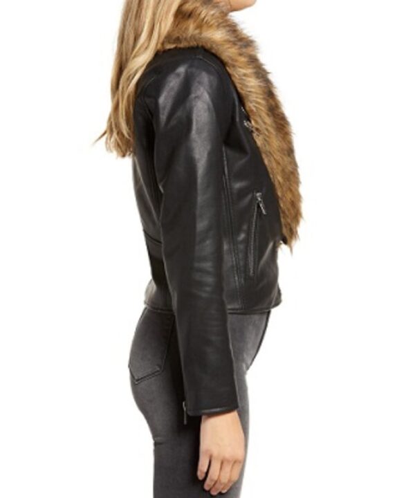 Cropped Faux Leather Moto Jacket