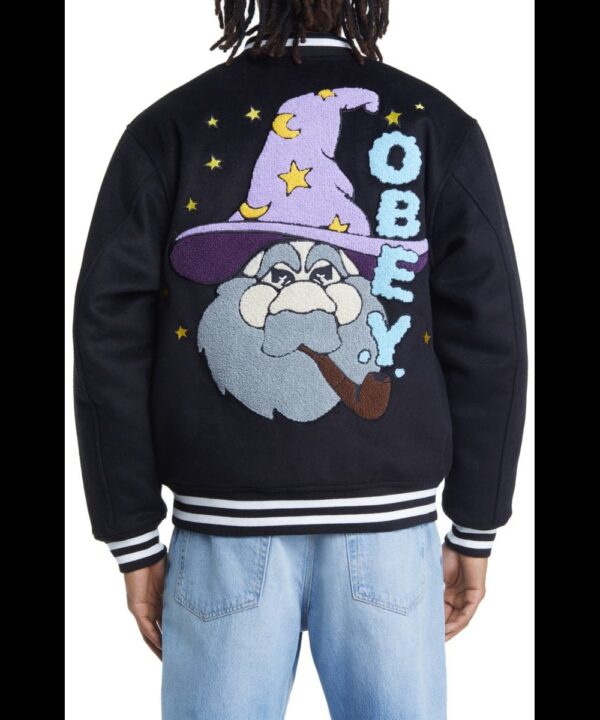 Obey Wizard Wool Blend Varsity Jacket