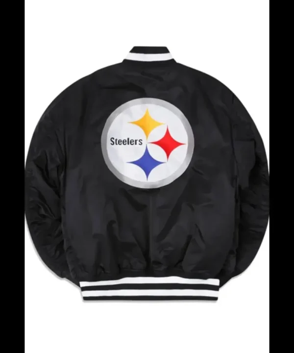 Pittsburgh Steelers Ma-1 Black Satin Jacket