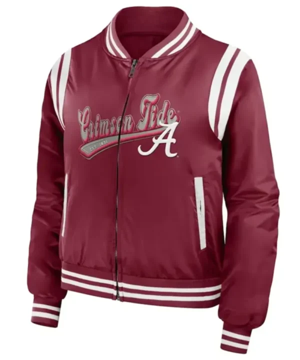 Alabama Crimson Full-zip Bomber Jacket