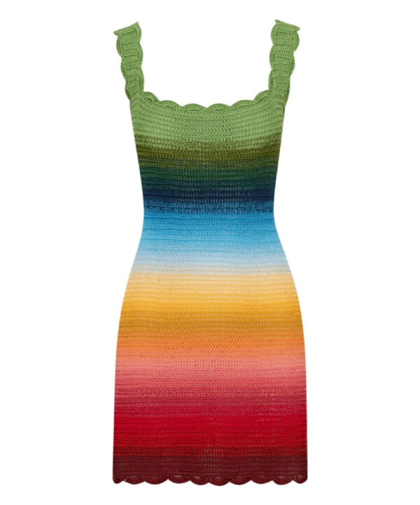 Selena Gomez Love On Rainbow Knitted Dress