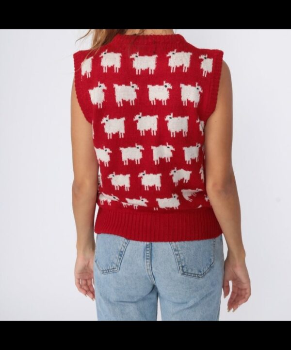 Lady Diana Red Sheep Vest
