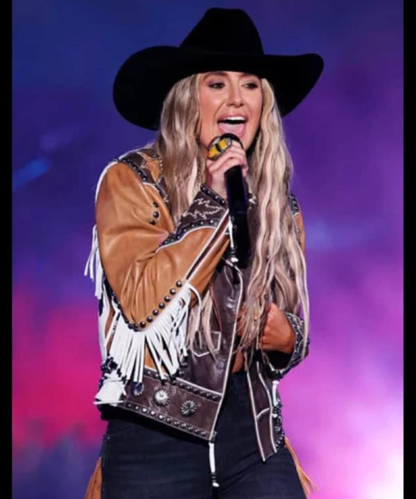 People’s Choice Awards 2024 Lainey Wilson Fringe Leather Jacket