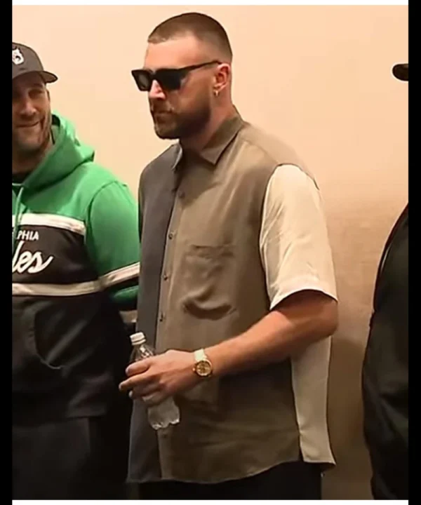 Jason Kelce Retirement Press Conference Travis Kelce Shirt