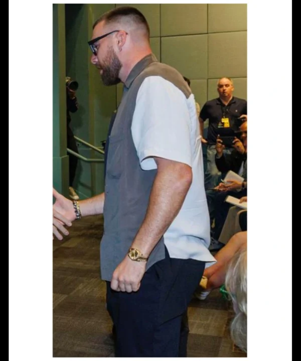 Jason Kelce Retirement Press Conference Travis Kelce Shirt