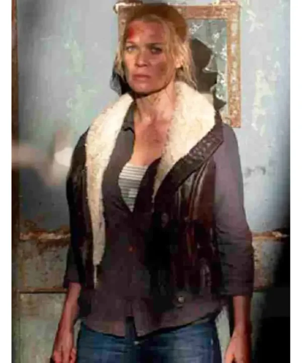 Laurie Holden The Walking Dead Shearling Leather Vest