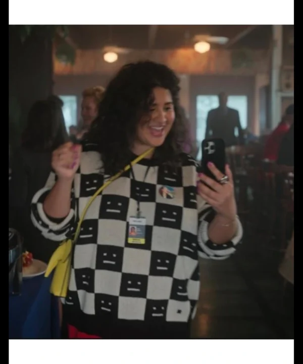 The Girls On The Bus 2024 Natasha Behnam Check Sweater