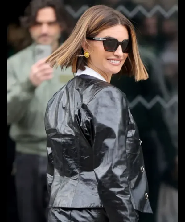 Penelope Cruz Paris Fashion Week Black Leather Jacket