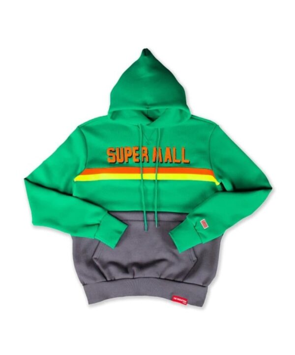 Super Mall Green And Grey Hoodie