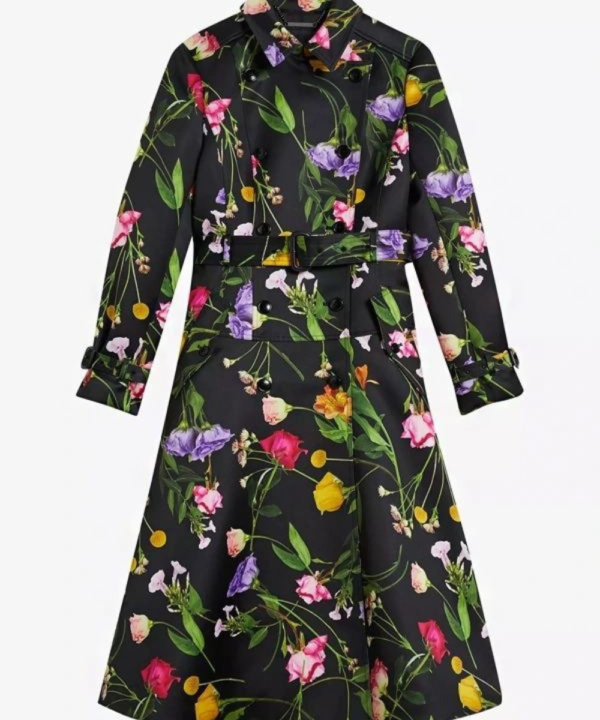 Carrie Preston Elsbeth 2024 Floral Trench Coat