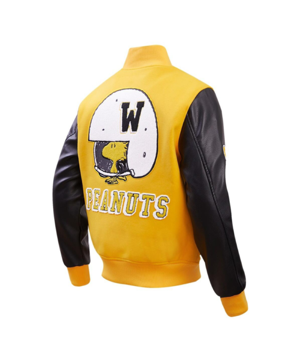 Men’s Yellow Peanuts Woodstock Sports Full-zip Varsity Jacket
