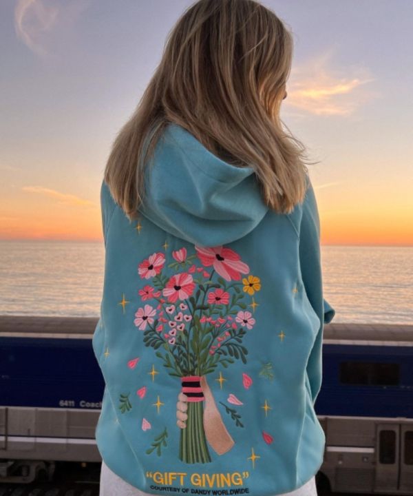 Gift Giving Oversized Lux Hoodie in Blue
