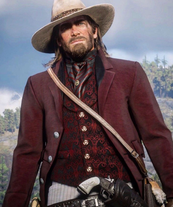 Red Dead Redemption 2 Frock Maroon Coat