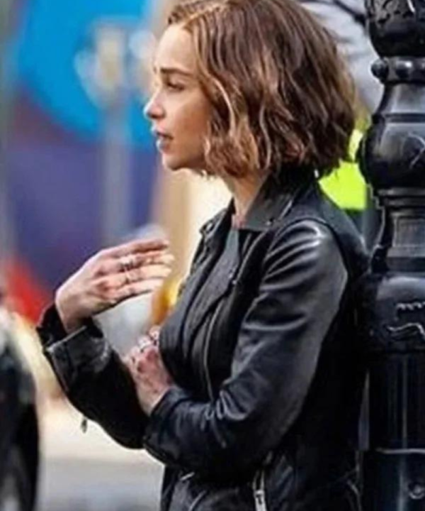 Secret Invasion Emilia Clarke Black Leather Jacket