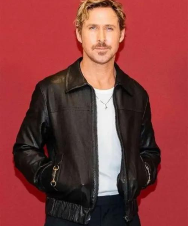 Ryan Gosling Milan Fashion Week 2023 Leather Jacket