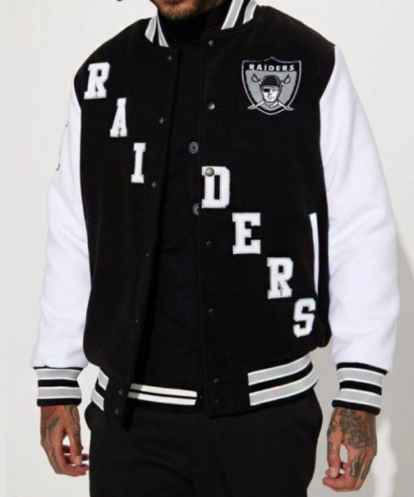 Afl Oakland Raiders 1960 Black And White Varsity Jacket