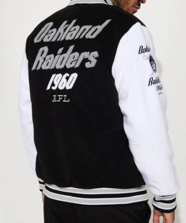 Afl Oakland Raiders 1960 Black And White Varsity Jacket