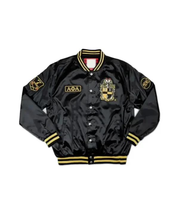 Alpha Phi Alpha Black & Gold Satin Jacket