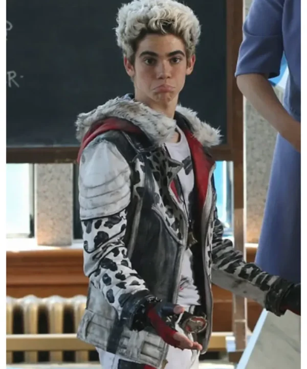 Descendants Cameron Boyce Shearling Leather Hooded Jacket