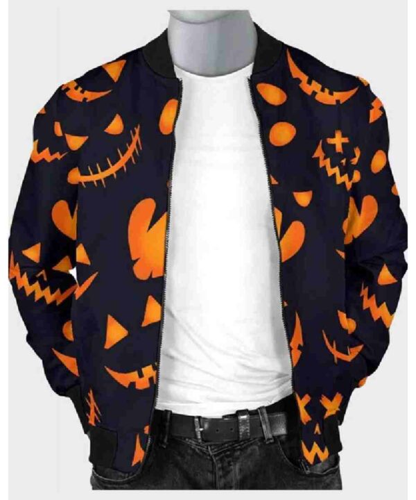 Halloween Pattern Pumpkins Bomber Jacket