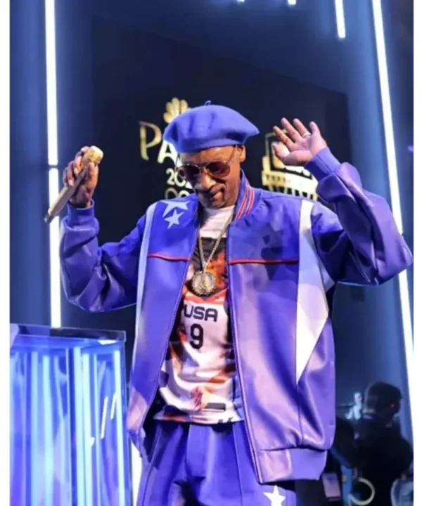 Paris 2024 Olympics Snoop Dogg Purple Bomber Jacket