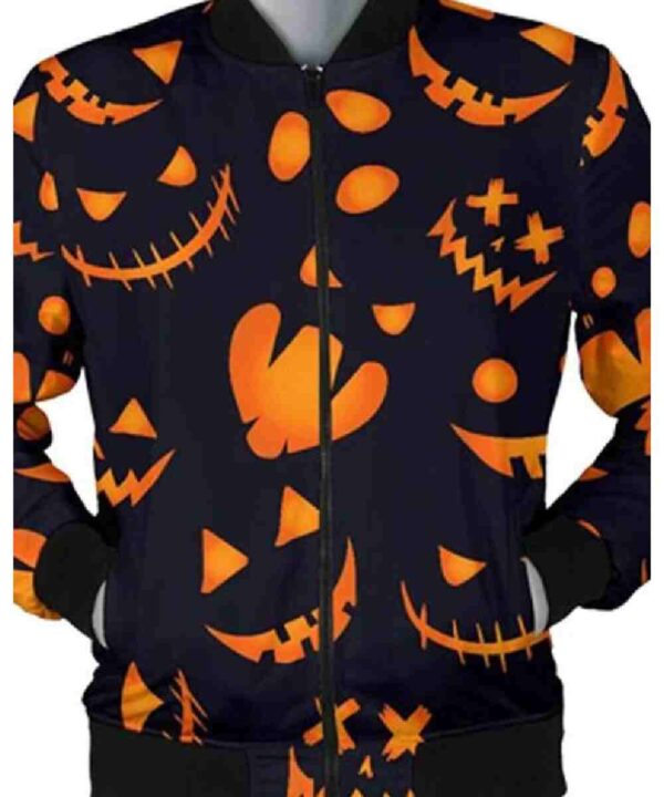 Halloween Pattern Pumpkins Bomber Jacket