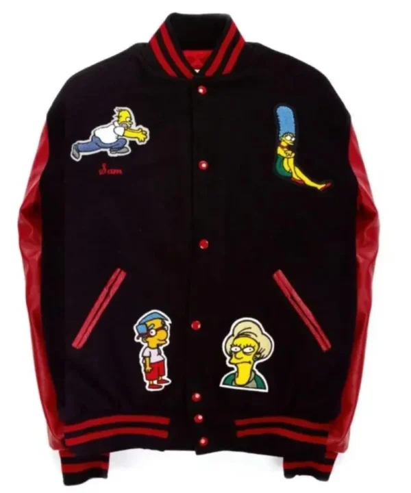 The Simpsons Varsity Wool Leather Jacket