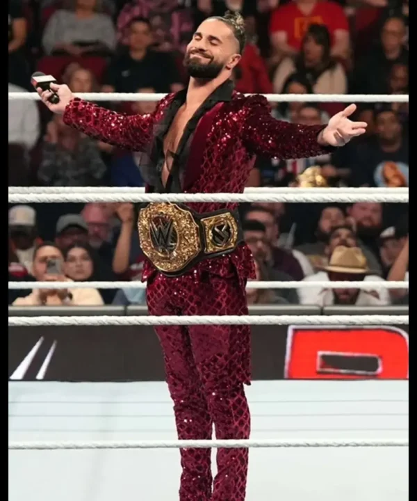 Seth Rollins WWE Raw 2024 Sequin Suit