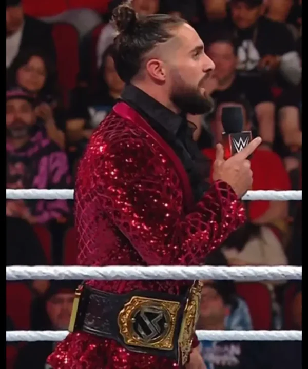 Seth Rollins WWE Raw 2024 Sequin Suit